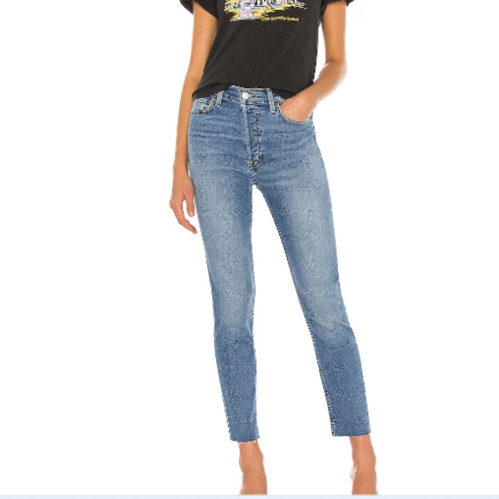 Re/Done Jeans 90's High Rise Ankle Crop Retro Boho Casual Denim Size 26 - Picture 12 of 12